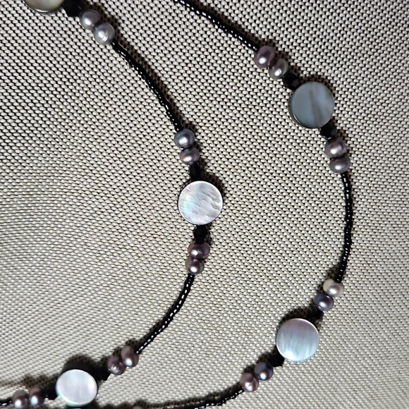 LIA SOPHIA DAYBREAK GENUINE MOTHER OF PEARLNECKLACE 16" TO 19" - Picture 5 of 6